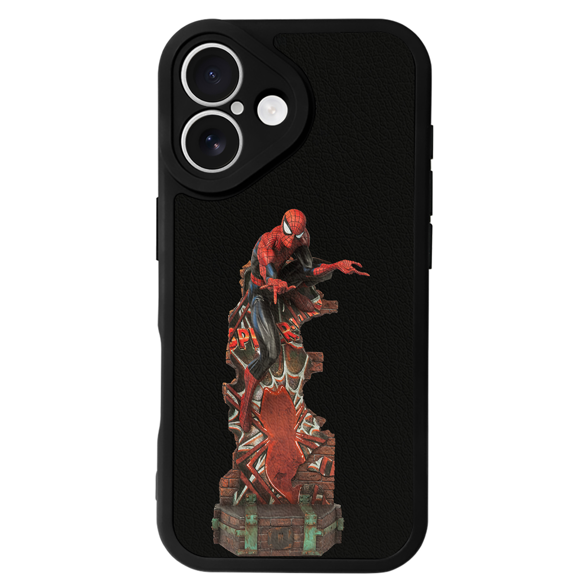 （画像用） Spider Man スパイダーマン 【iPhone 16シリーズ対応】シリコンスマホケース（レザー調） 材質：シリコン